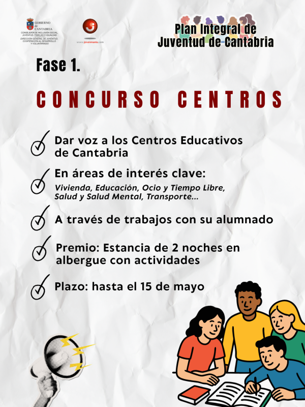 I Plan integral de juventud de Cantabria Concurso para Centros Educativos