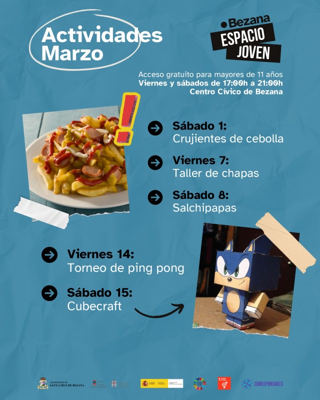 Programa de actividades de marzo para jóvenes en Sta. Cruz de Bezana