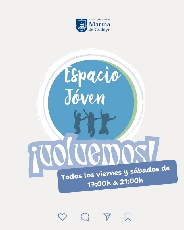cartel informativo de vuelta del espacio joven