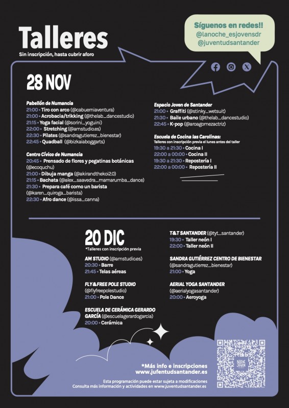 2. cartel de la programación de la noche es joven