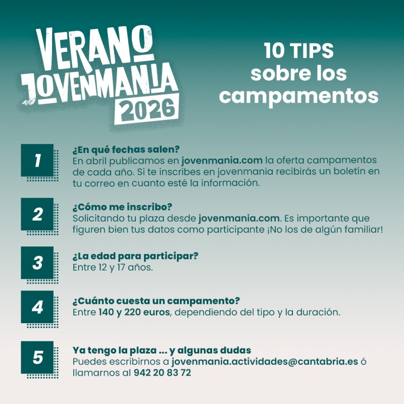 verano jovenmania 2026 tips 1 al 5